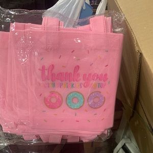 Donut theme thank you goodie bag totes